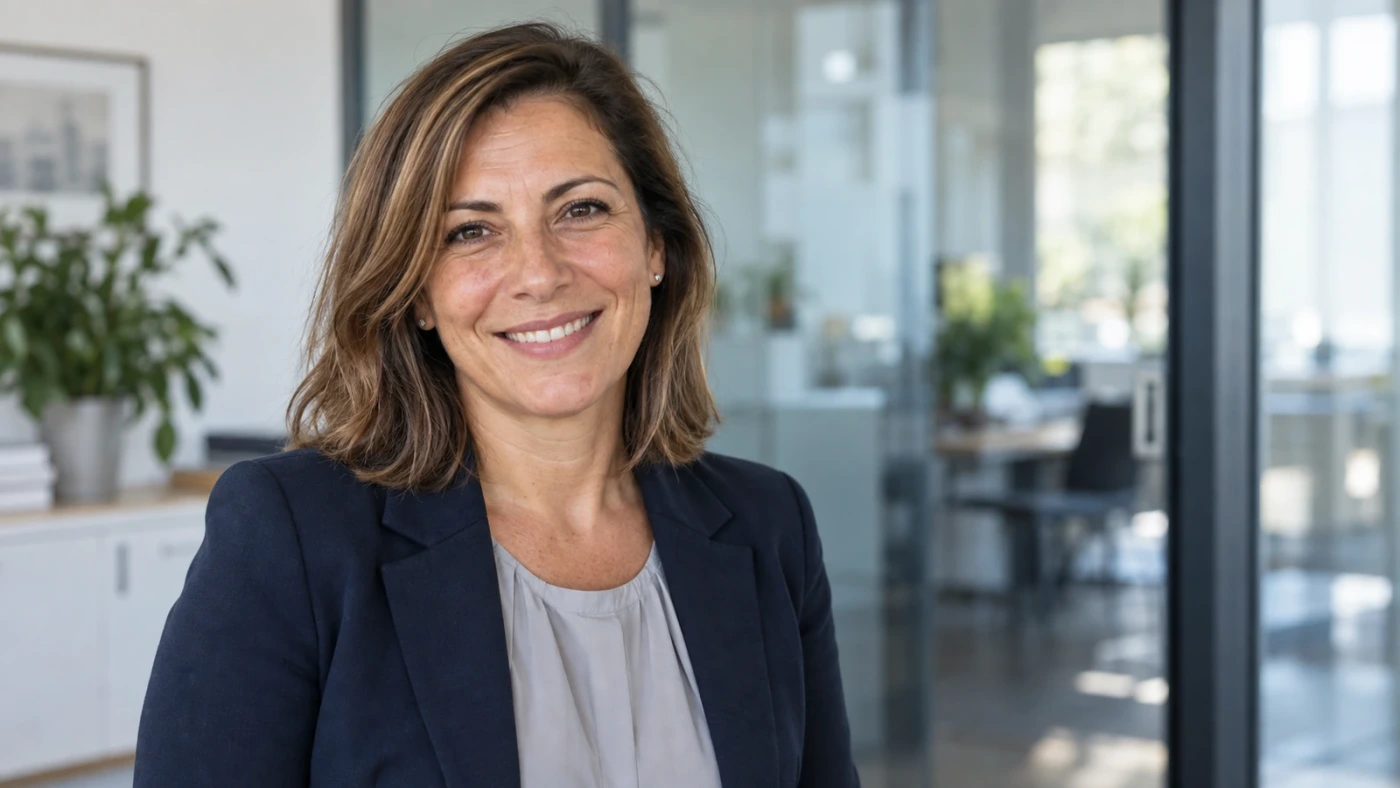 Ritratto di un’imprenditrice in un’azienda di servizi.
